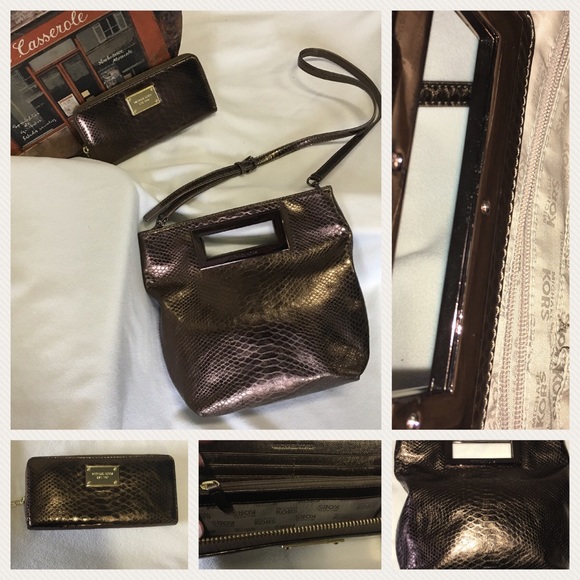 Michael Kors Handbags - Michael Kors Bronze bag/wallet set! EUC